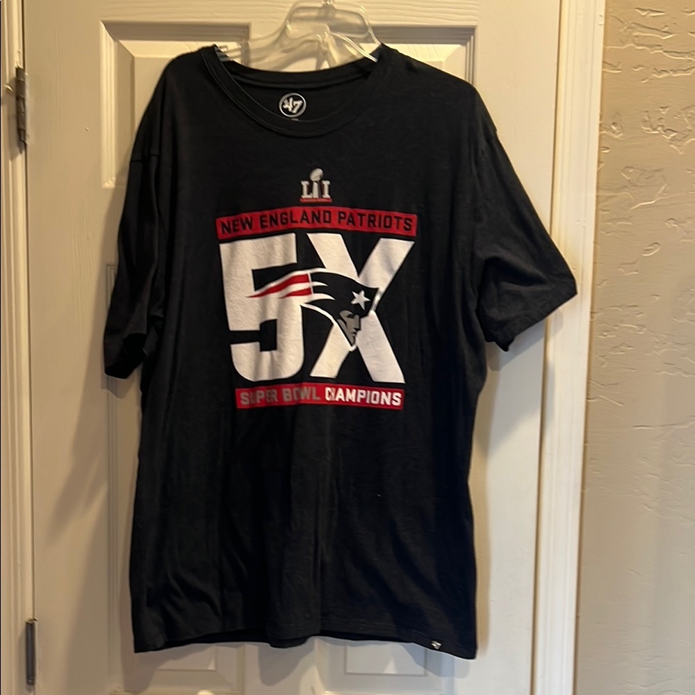 New England Patriots 5X Super Bowl Champions Black T-Shirt size XXL